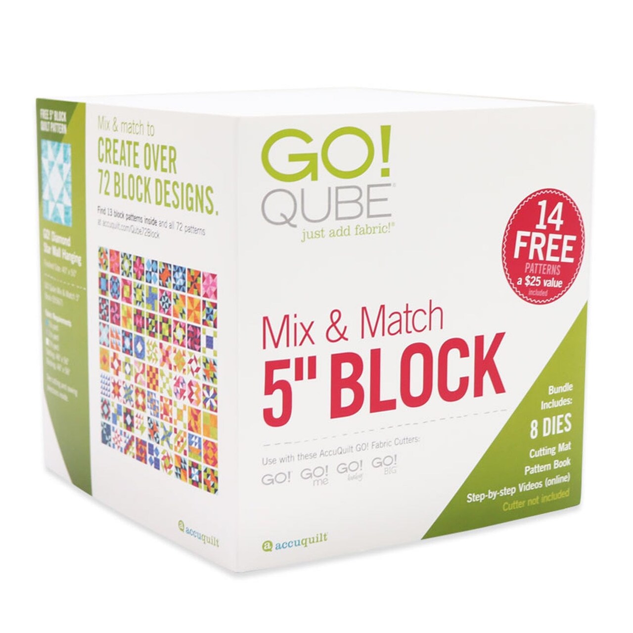 AccuQuilt GO! Qube Mix & Match 5" Block – Quilting Fabric Cutting System